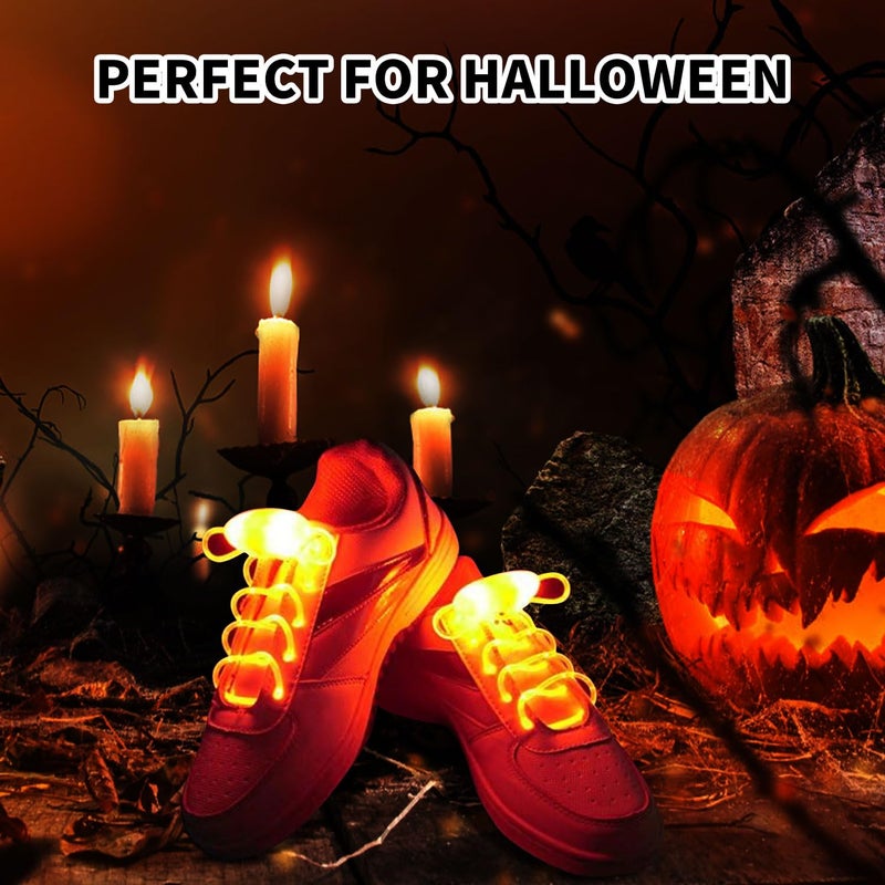2win2buy 5 Pairs LED Light Up Shoelaces Casual Sneaker Waterproof Plastic Shoe Strings Halloween Christmas Party Disco Dancing Hip Pop Running Decorations Glow up Necessaries - Image 4